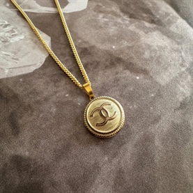 Vintage Treasures Halskæde M. Chanelknap, Guld